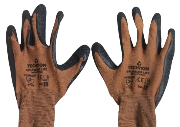 Black / Brown Nitrile Coated Gloves